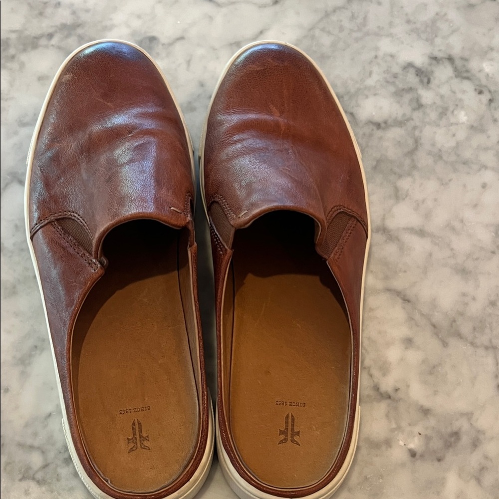 Frye Ivy Mule Women’s 8M Cognac Brown Leather Slip-On Sneakers